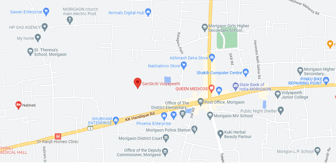 Road map of SansKriti Vidyapeeth Morigaon